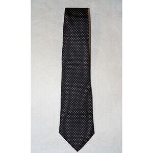 Arturo Phillipe Vintage Silk Tie Navy Polka Dot Italian Silk Made 1970s Necktie